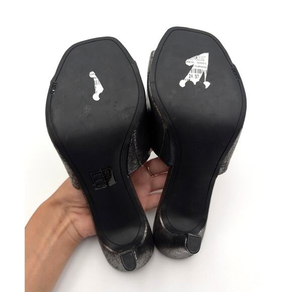 DKNY Bronx Open Toe Pump Heel Sandal Women's Dark Gunmetal Size US7M EU37.5B - Picture 8 of 10